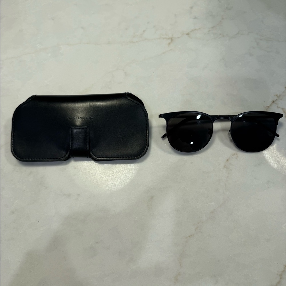 Saint Laurent Metal Frame Sunglasses with Case